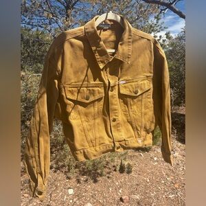 Vintage 80’s Georges Marciano for GUESS Gold Cropped Denim Trucker Jacket